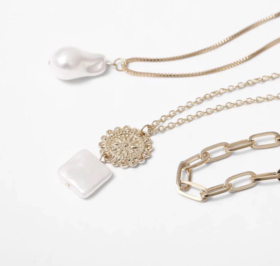 Vita Layered Pearl & Gold Necklace