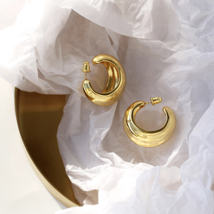 Dune Gold Huggie Earrings