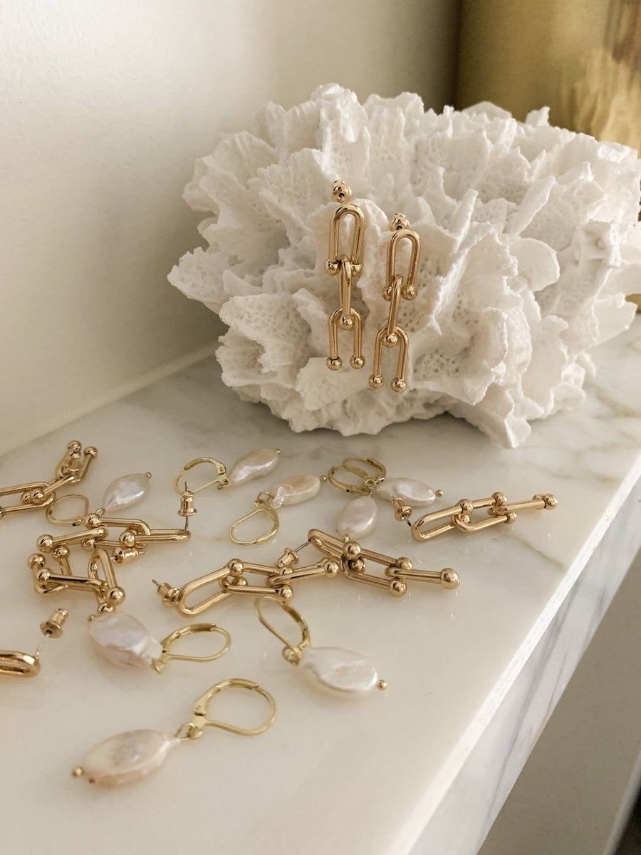 Kahko Gold Chain Link Earrings