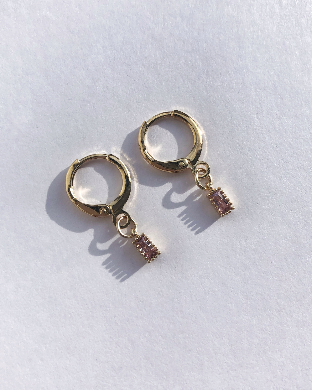 Seren Pink Huggie Earrings