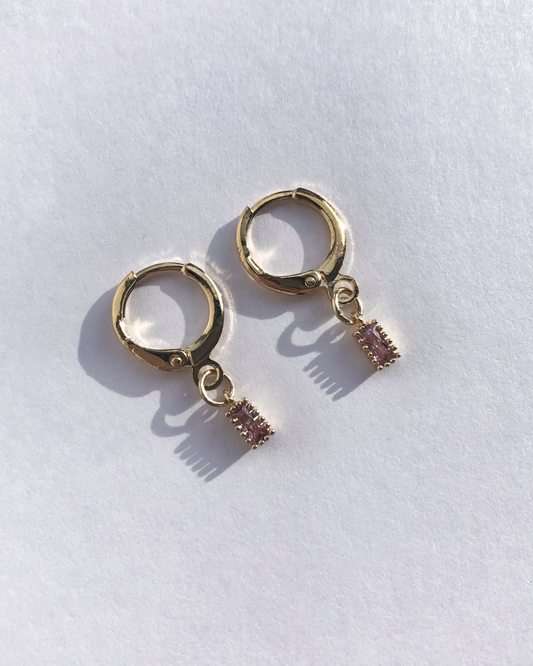 Seren Pink Huggie Earrings