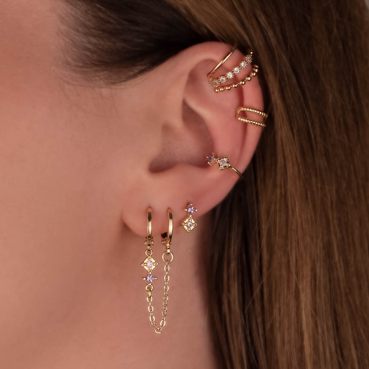 Mabel Pink and Purple Zircon Studs