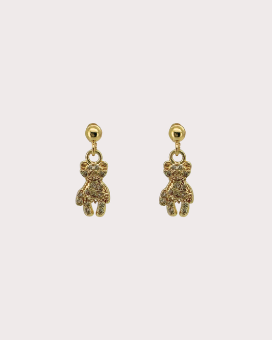 Effie Teddy White Zircon Dangle Studs