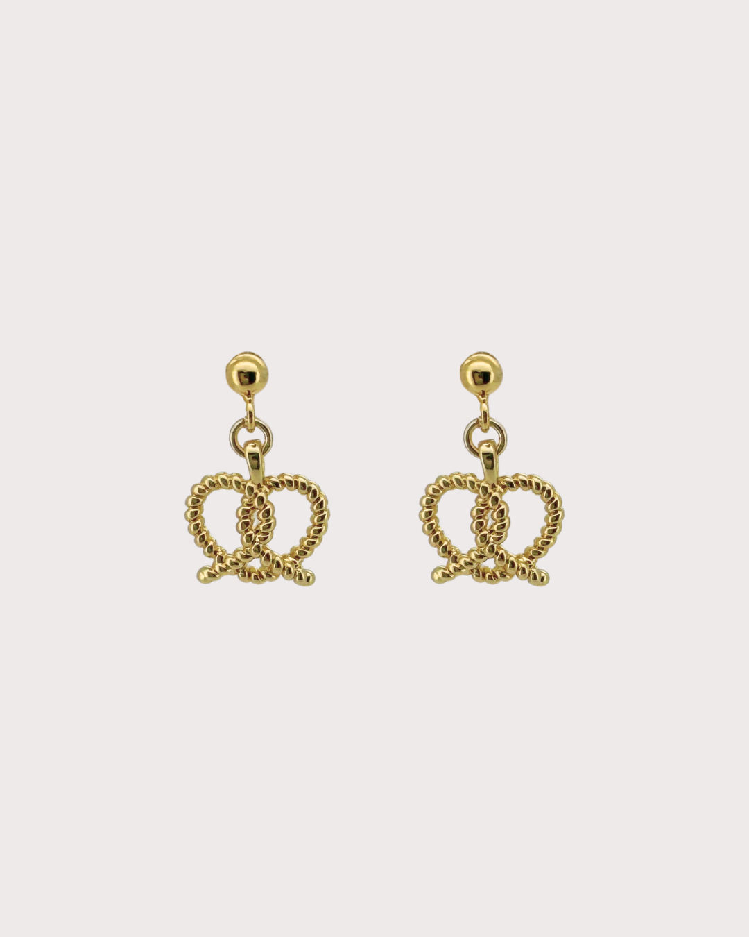 Marjorie Pretzel White Zircon Dangle Studs