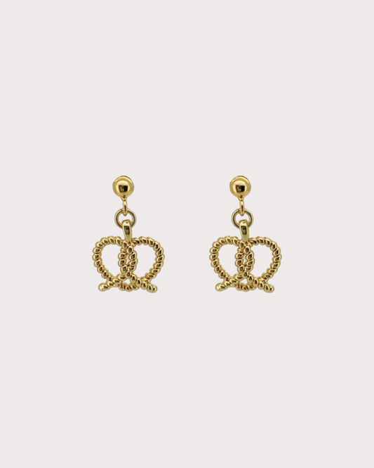 Marjorie Pretzel White Zircon Dangle Studs