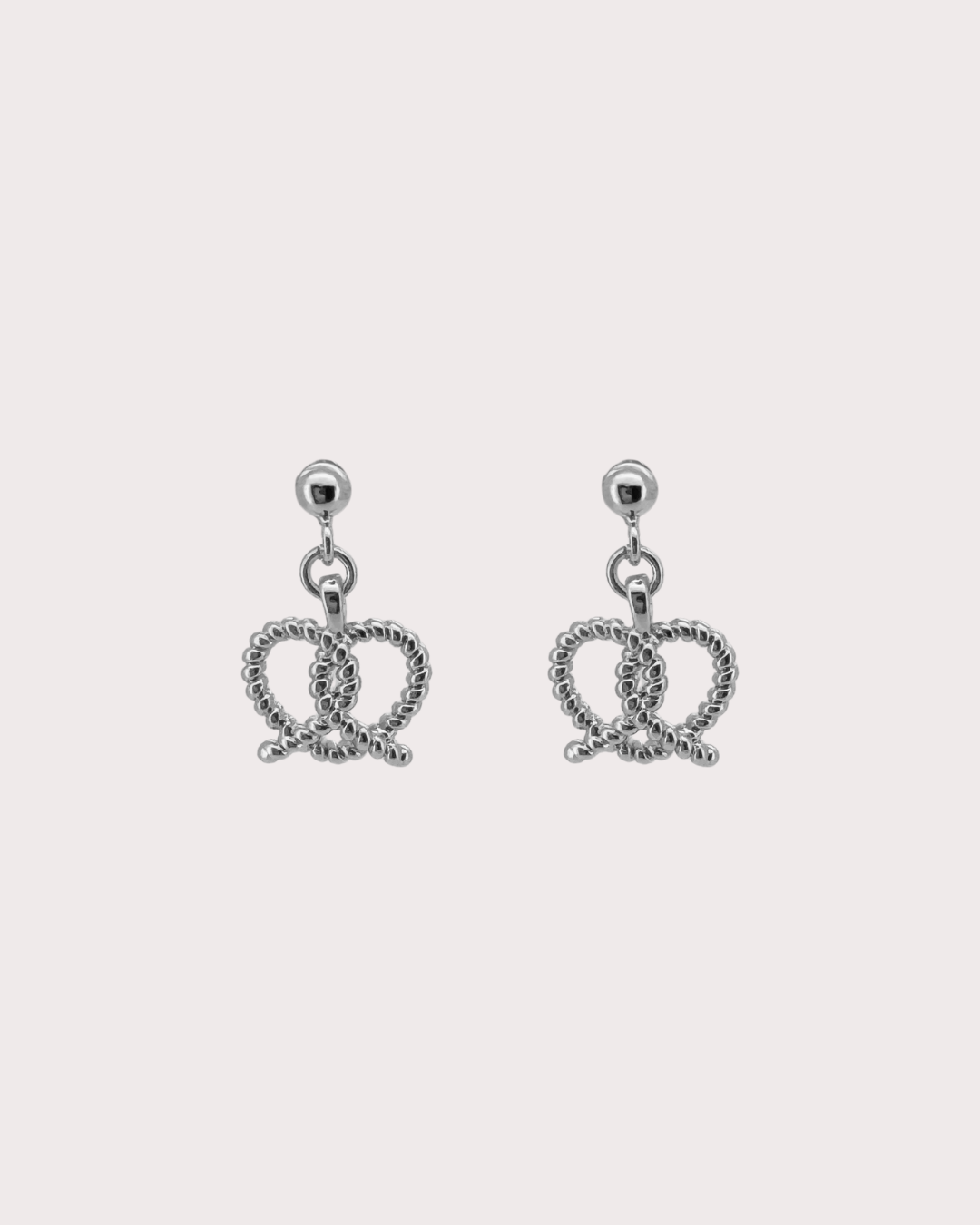 Marjorie Pretzel White Zircon Dangle Studs