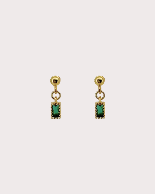 May Green Dangle Studs