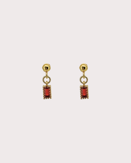 Juliet Red Dangle Studs