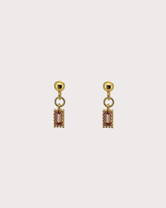 Seren Pink Dangle Studs