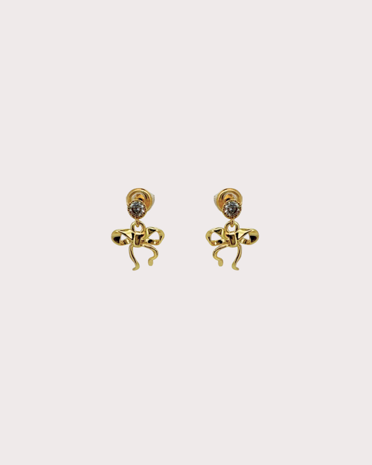 Ingrid Ribbon Embellished Dangle Studs
