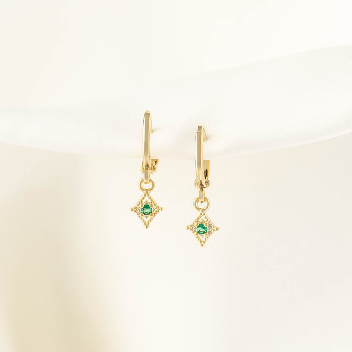 Arwen Green Huggie Earrings