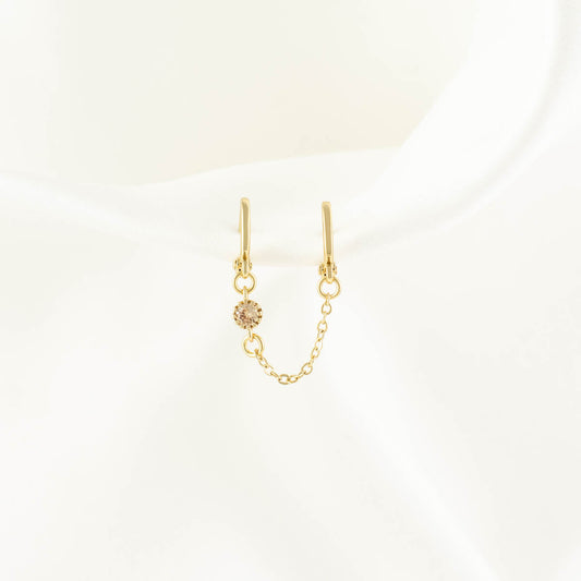 Bijou Campagne Zircon Huggie Chain Earring