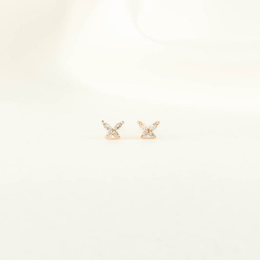 Gwendolyn Butterfly White Studs