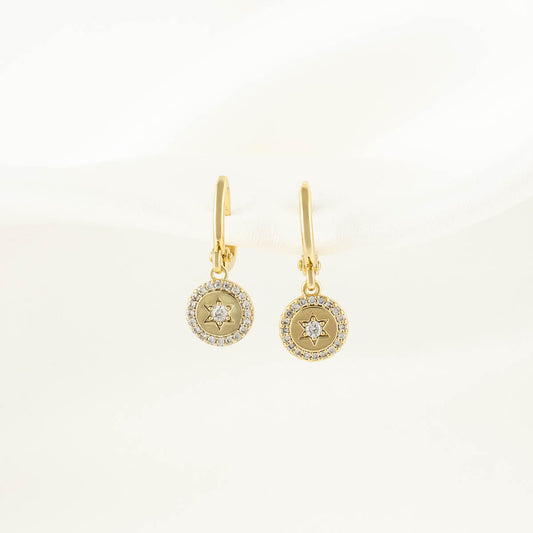 Esther Star White Zircon Huggie Earrings