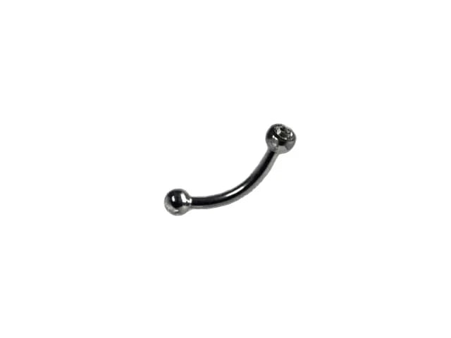 Bent Barbell S/S Crystal 16G 10mm
