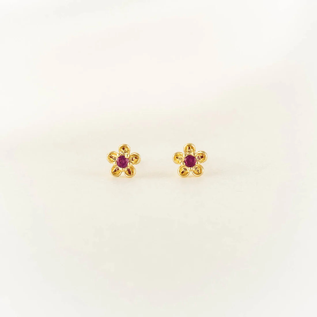 Sakura Flower Pink Zircon Studs