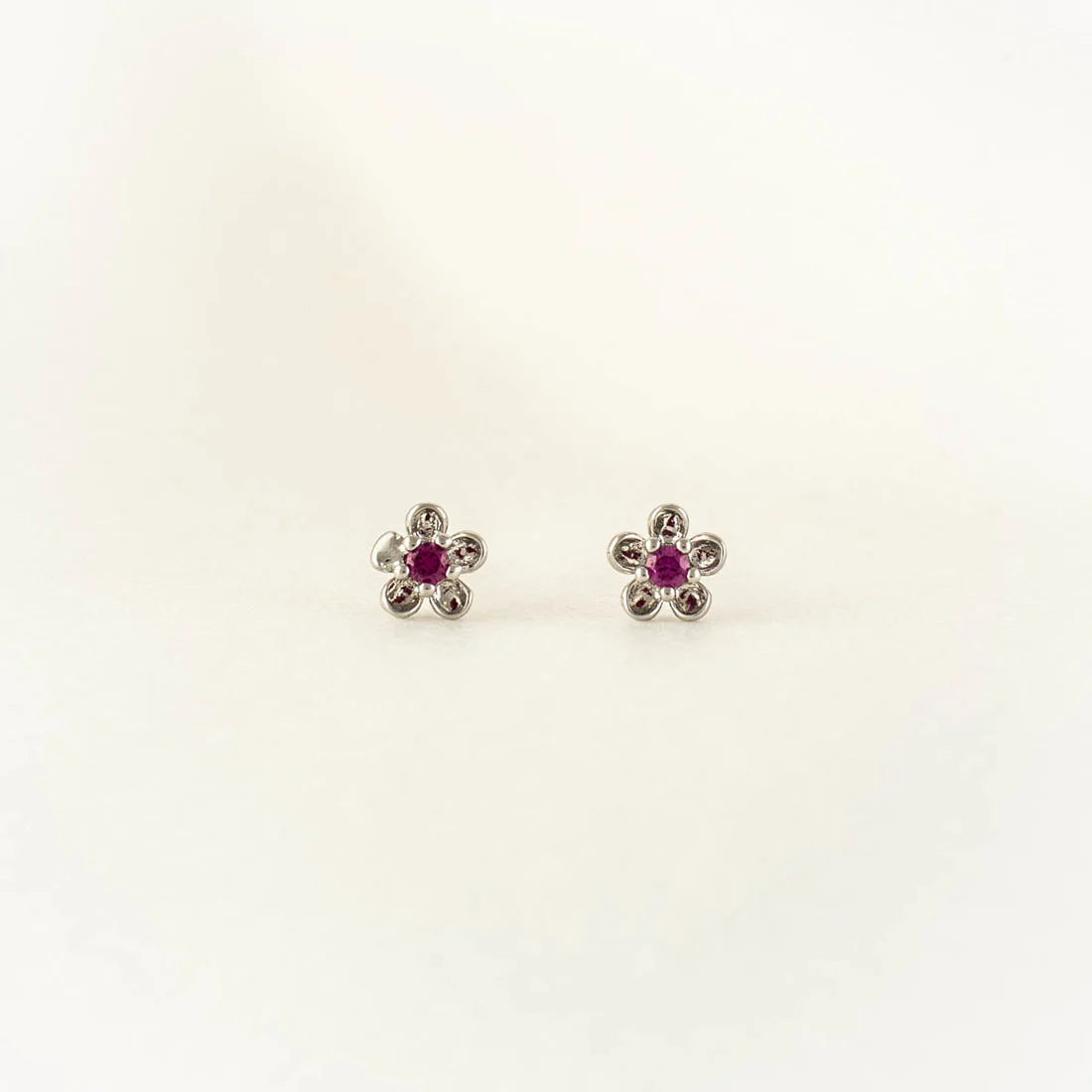 Sakura Flower Pink Zircon Studs