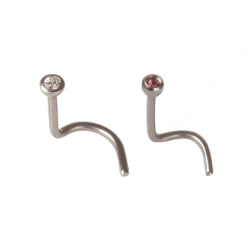 Silver Nose Stud Crystals 2pk