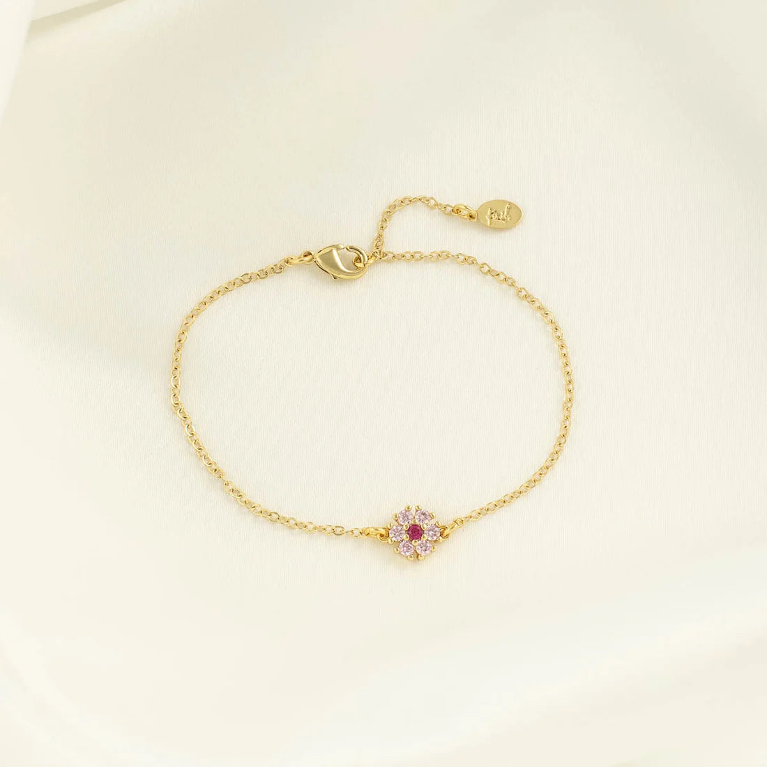 Myra Pink Zircon Flower Bracelet