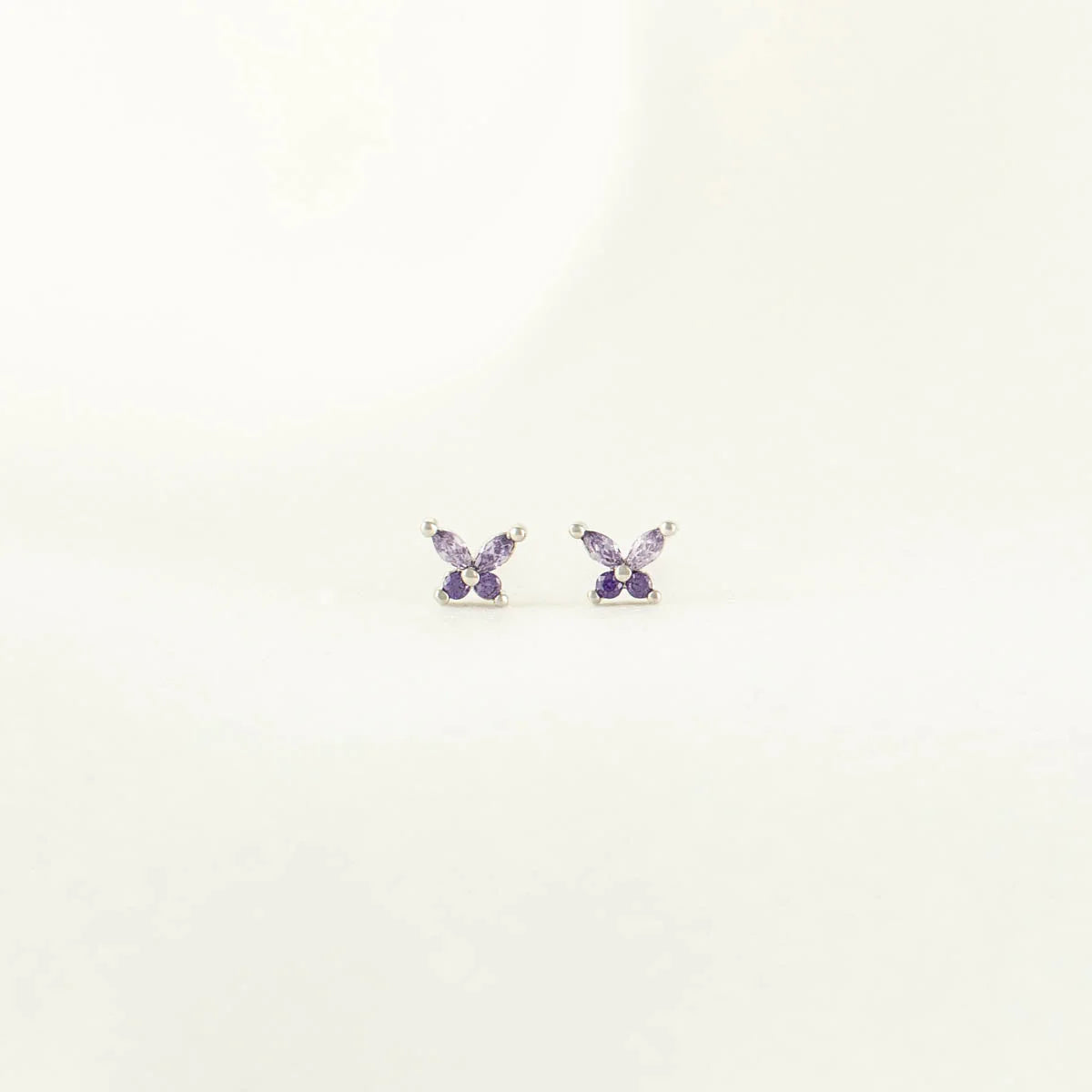 Candy Purple Zircon Butterfly Studs