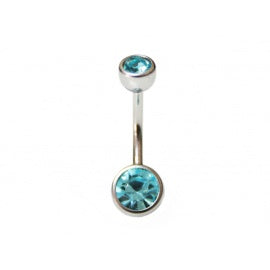 Double Jewelled Aqua Belly Bar