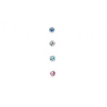 Silver Nose Studs 4 Pack