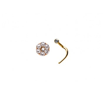 Gold Daisy Crystal Nose Stud Twin Pack