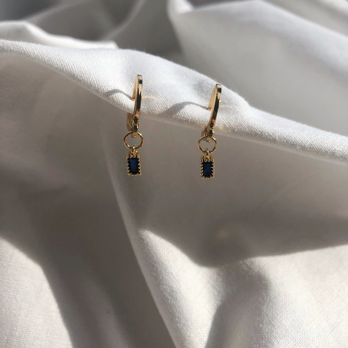 Ella Blue Huggie Earrings