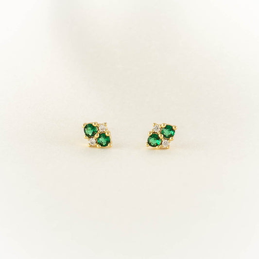 Larissa Green and White Zircon Studs