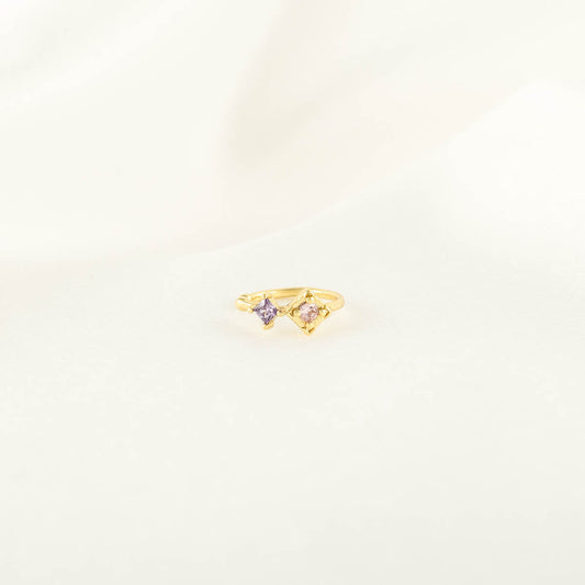 Mabel Pink and Purple Zircon Ear Cuff