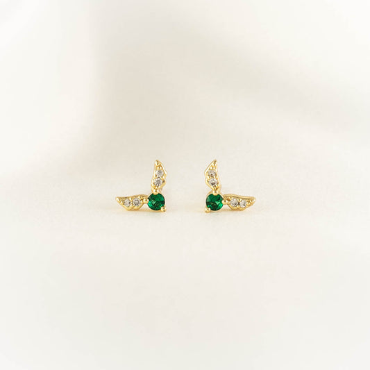 Saria Fairy Green and White Zircon Studs