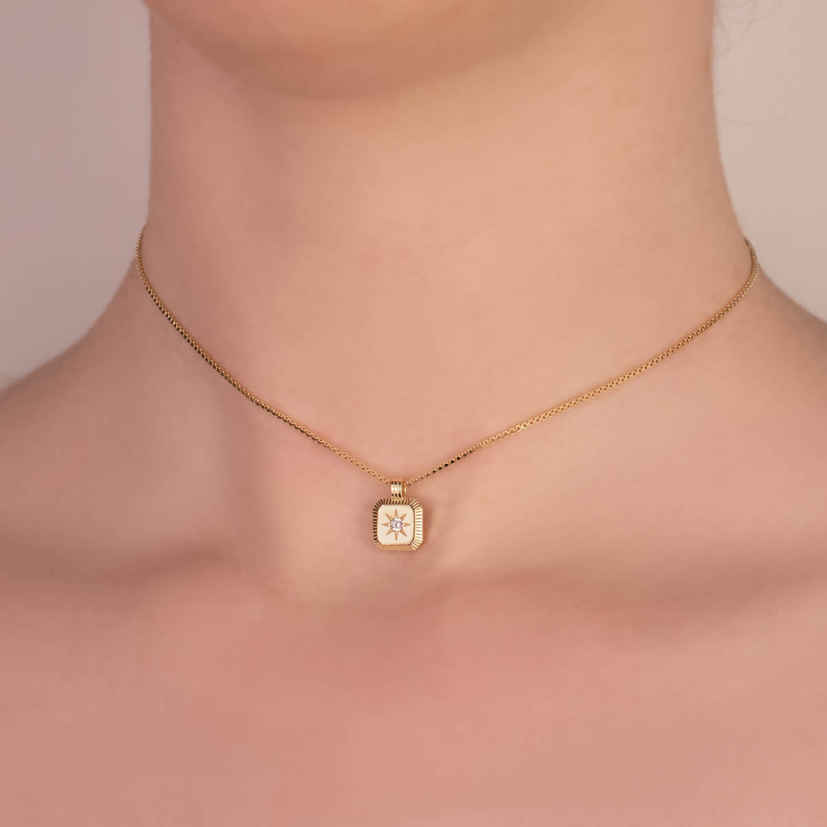 Solaris Star White Zircon Necklace