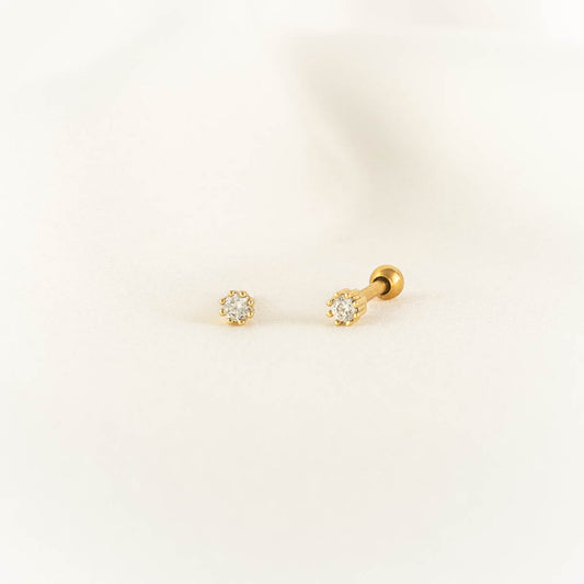 Sonnet White Zircon Stainless Steel Ball Studs