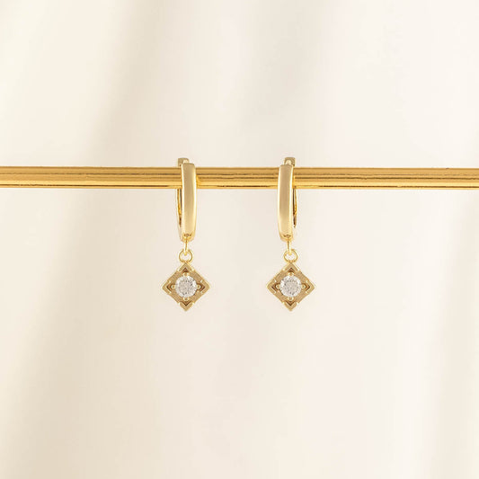 Tempest White Zircon Huggie Earrings