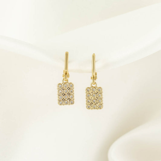 Xena White Zircon Huggie Earrings