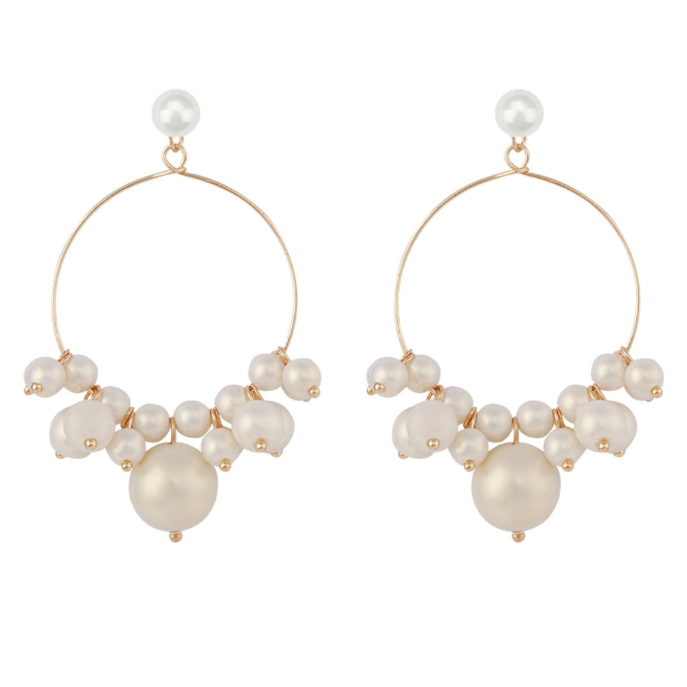 Olivia Pearl and Gold Earrings