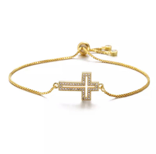Stella Cross Bracelet - Gold
