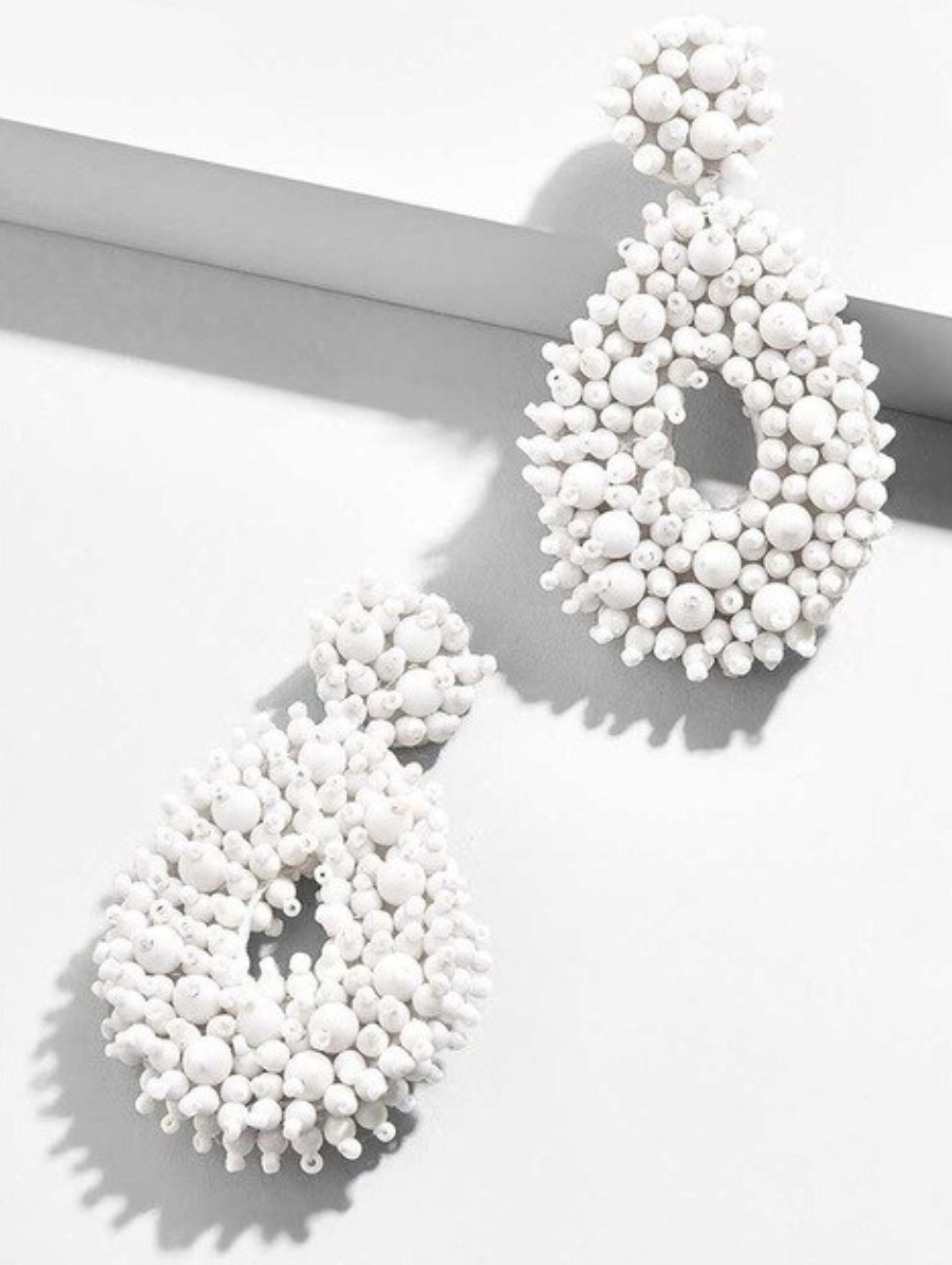 Gianna Beaded Earrings - White