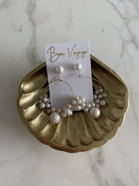 Olivia Pearl and Gold Earrings