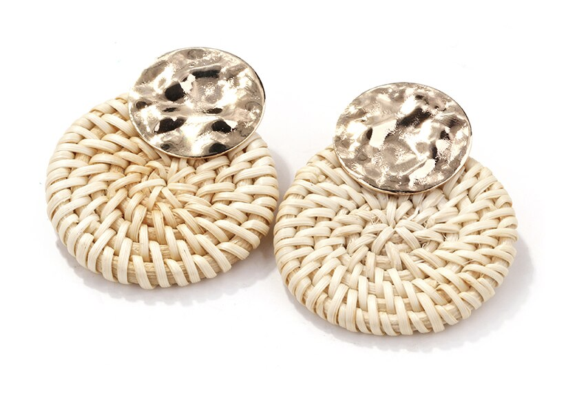 Kiara Gold and Rattan Earrings