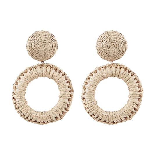 Lila Rattan Earrings