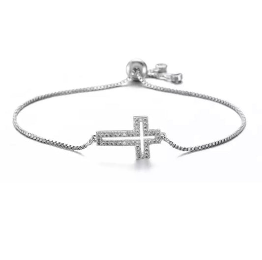 Stella Cross Bracelet - Silver