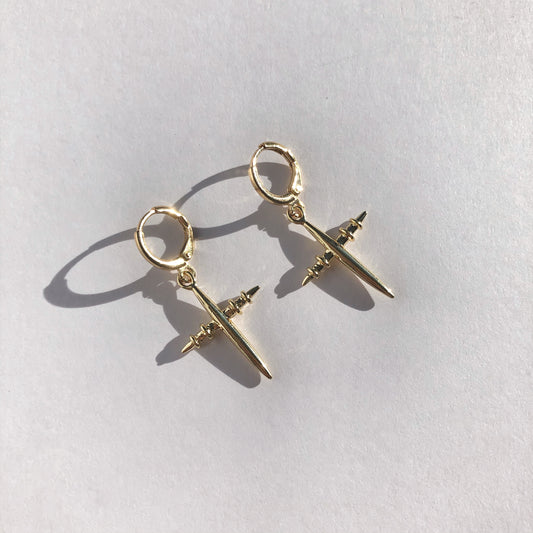 Gold Cross Earrings