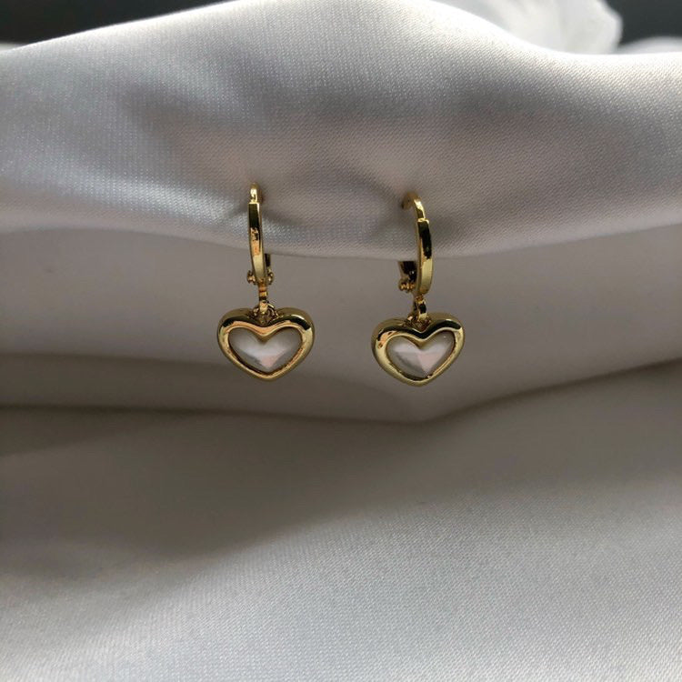 Athena Pearl Heart Earrings