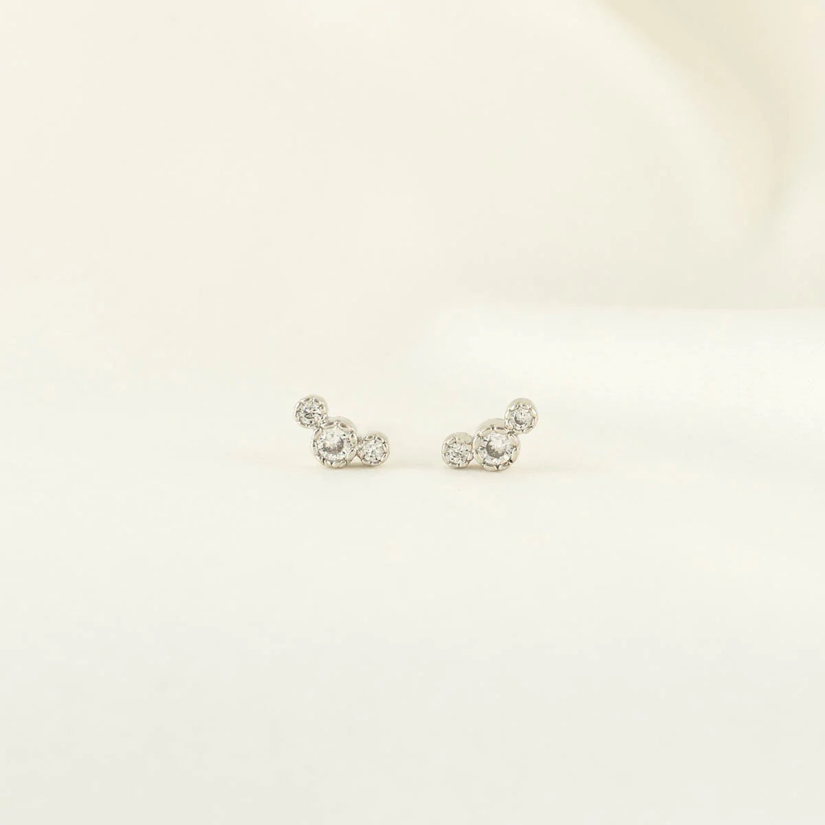 Clementine White Zircon Studs