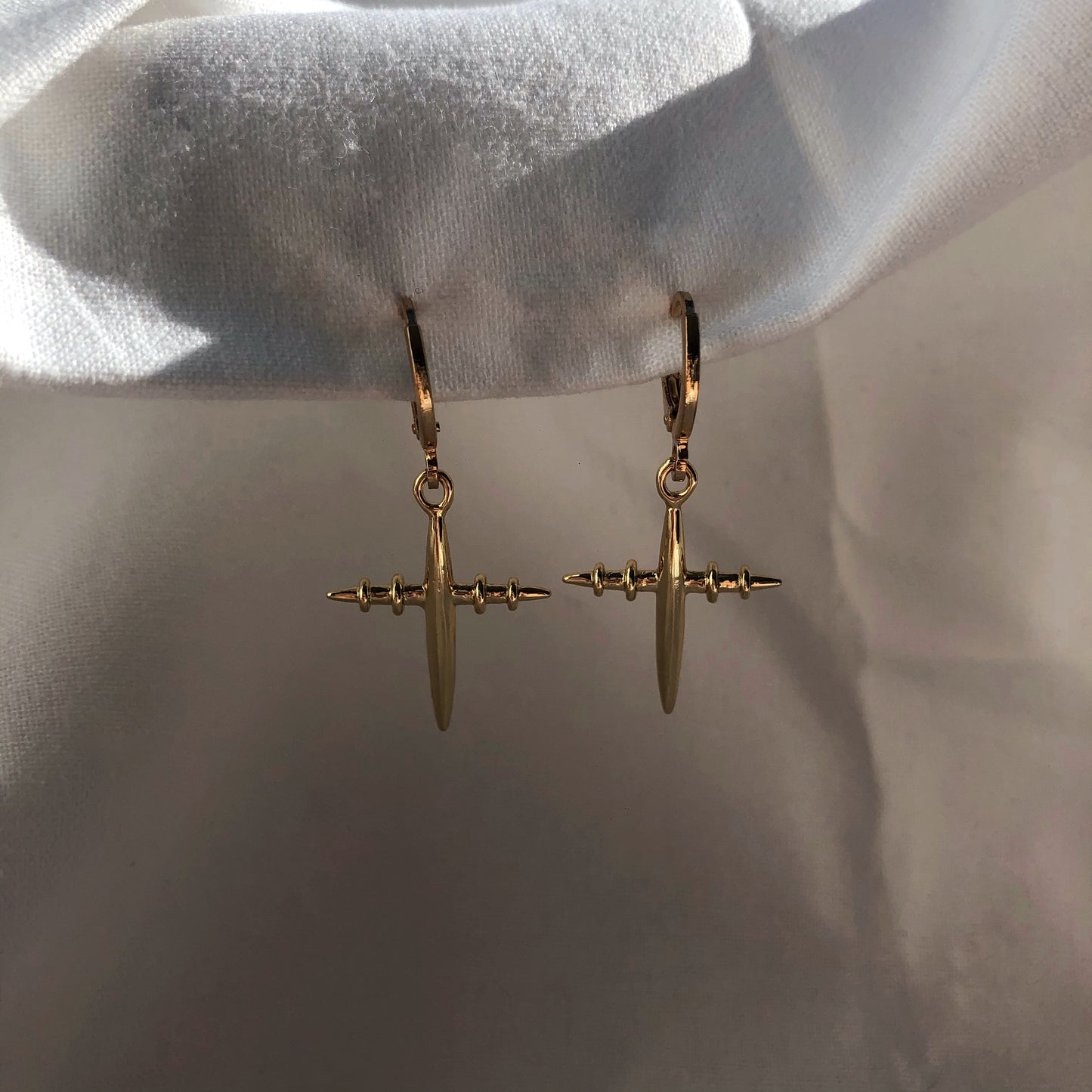 Gold Cross Earrings