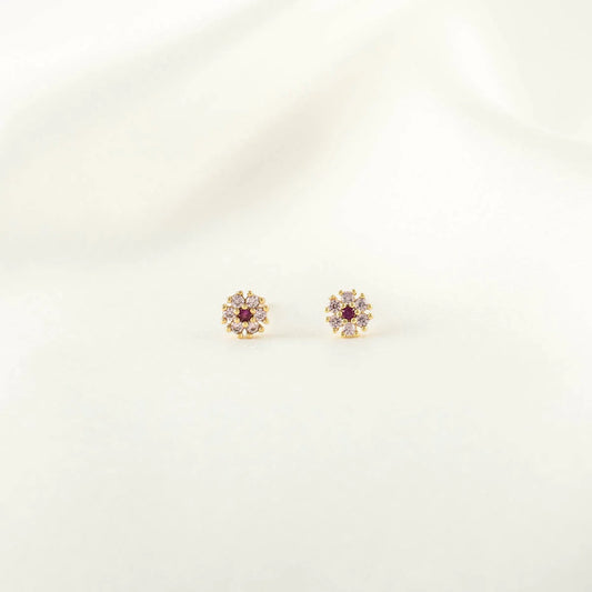 Myra Pink Zircon Flower Studs