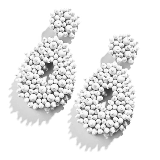 Gianna Beaded Earrings - White