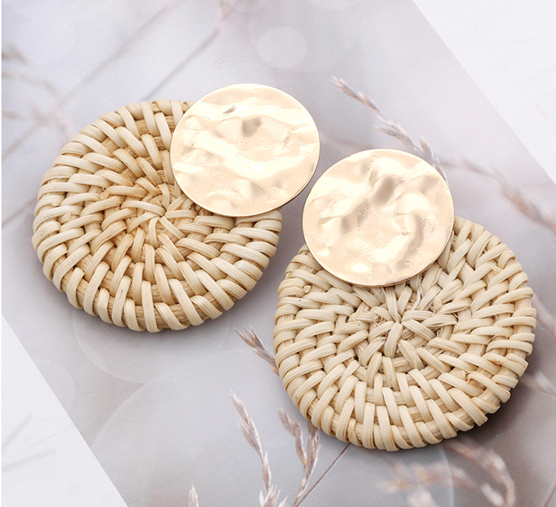 Kiara Gold and Rattan Earrings