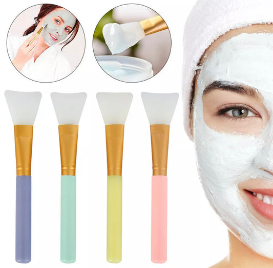 Silicone face mask applicator brush